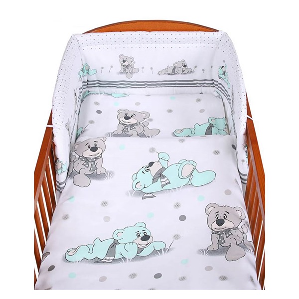 2-részes ágyneműhuzat New Baby 90/120 cm szürke maci