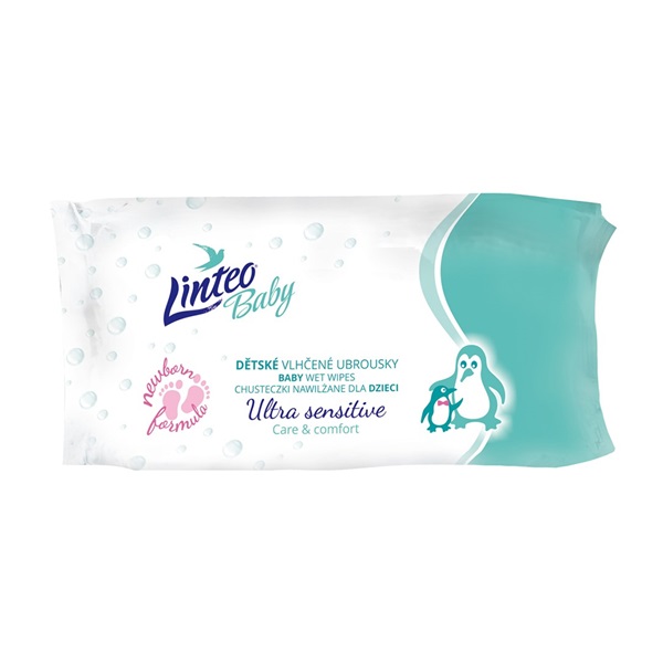 Detské vlhčené obrúsky Linteo Baby 64ks Sensitive - sada 24 kusov