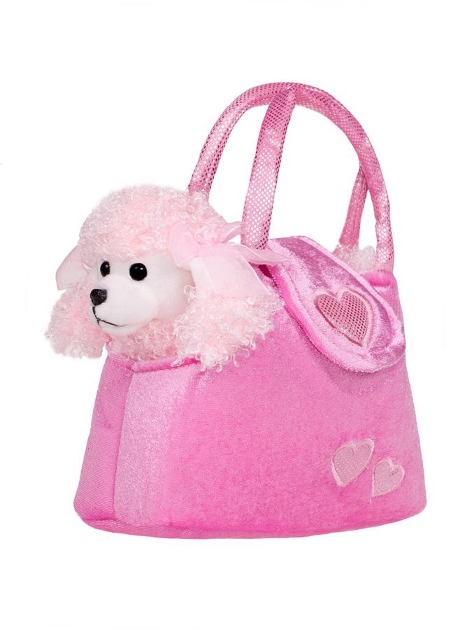 Gyermek plüss játék PlayTo kutyus táskába rózsaszín