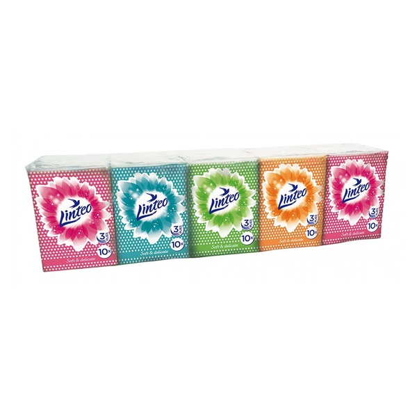 Papír zsebkendő Linteo Satin mini 10x10 darab fehér 3- rétegű