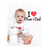 Body nyomott mintával New Baby I Love Mum and Dad