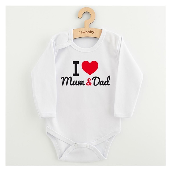 Body nyomott mintával New Baby I Love Mum and Dad