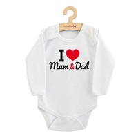 Body nyomott mintával New Baby I Love Mum and Dad