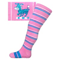 Pamut harisnyanadrág New Baby ABS-el rózsaszín zebra csíkos