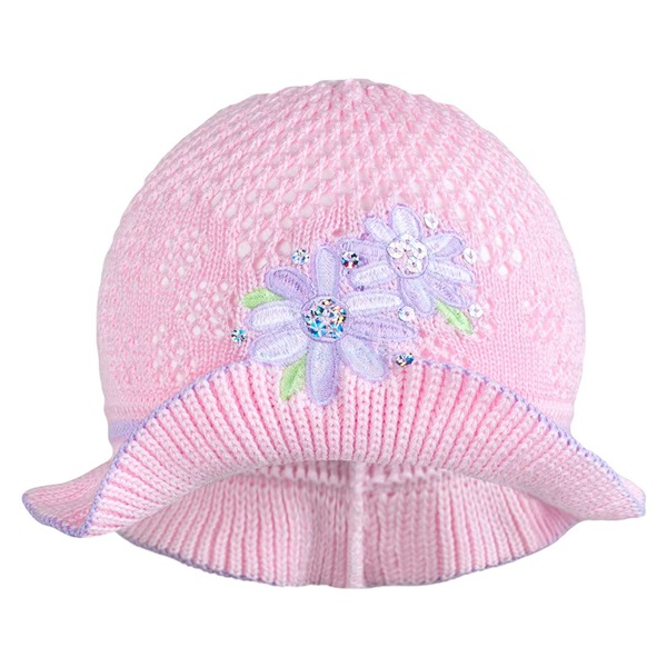 Kötött kalap New Baby rózsaszín - lila