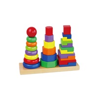 Fából készült színes piramisok gyermekeknek Viga