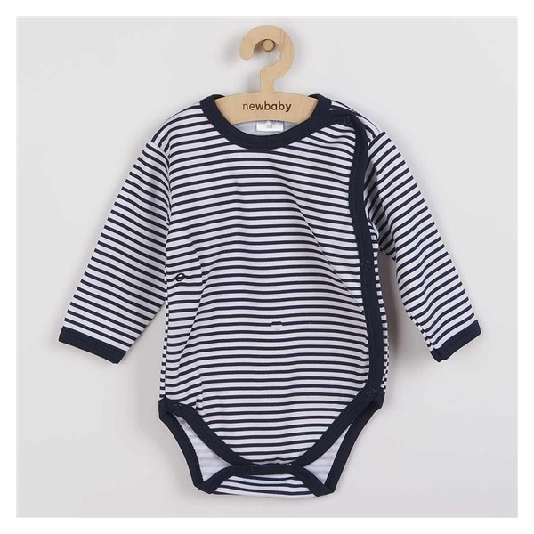 Baba body teljes hosszában patentos New Baby Classic II kék csíkokkal