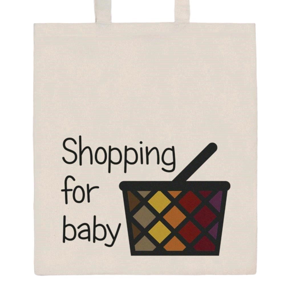 Pamut bevásárló táska természetes, nyomtatással New Baby