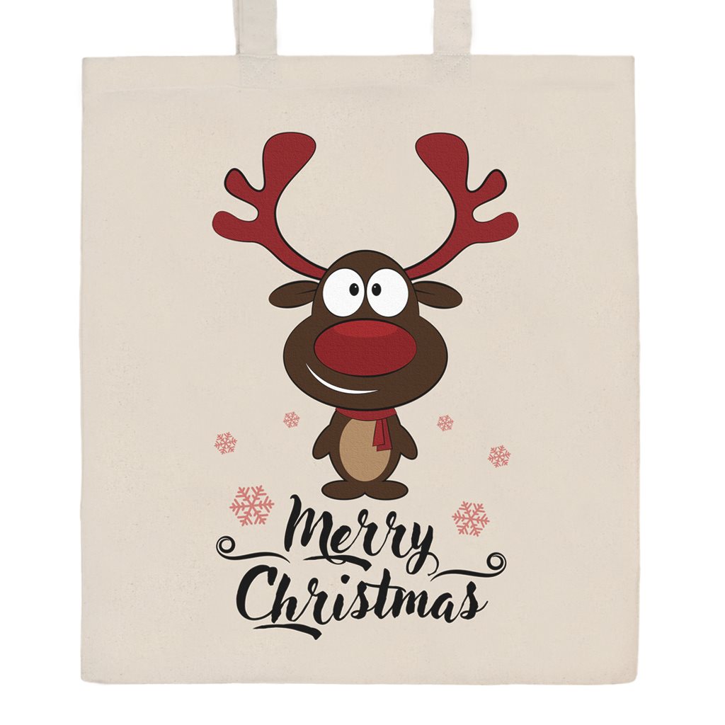 Pamut bevásárló táska természetes, nyomtatással New Baby Merry Christmas