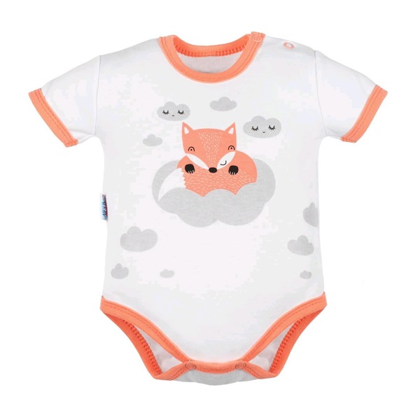 Baba rövid ujjú body New Baby Róka lazacszín