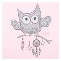 2-részes baba együttes New Baby Owl rózsaszín