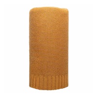 Bambusz kötött takaró NEW BABY 100x80 cm mustár