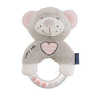 Csörgős plüss játék Baby Mix maci rózsaszín