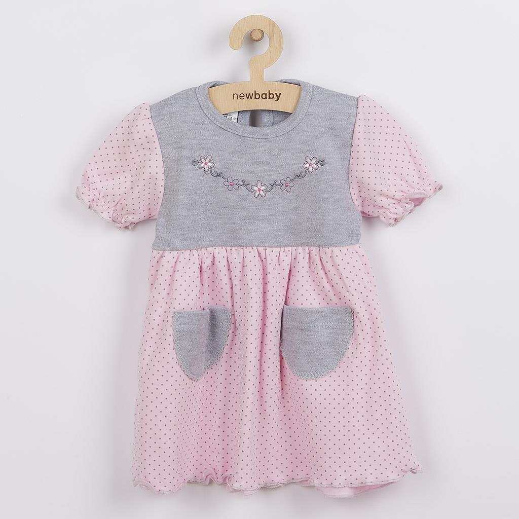 Baba ruha New Baby Summer dress rózsaszín-szürke