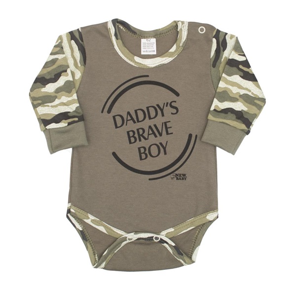 Baba hosszú ujjú body New Baby Army boy