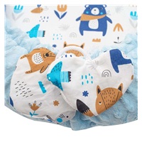 Luxus babafészek párnával és paplannal New Baby Minkyből kék