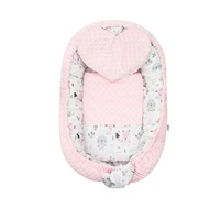Luxus babafészek párnával és paplannal New Baby Minkyből rózsaszín