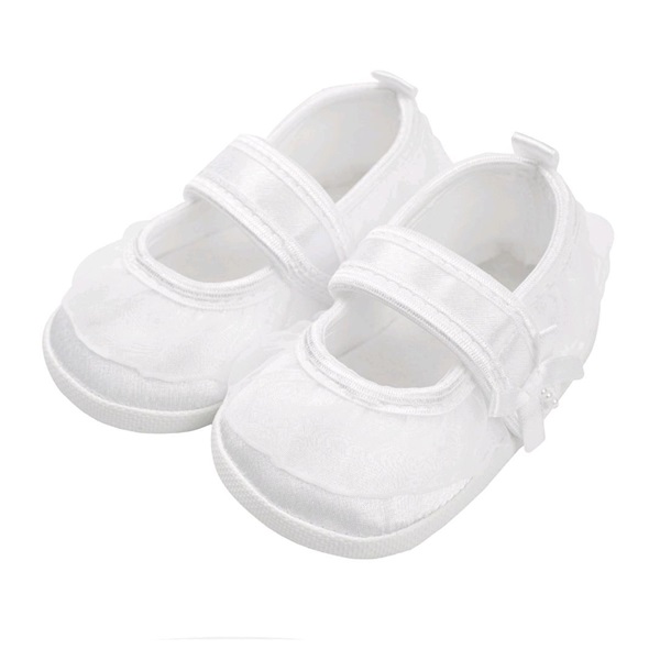 Baba kislányos cipő New Baby szatén fehér 3-6 h