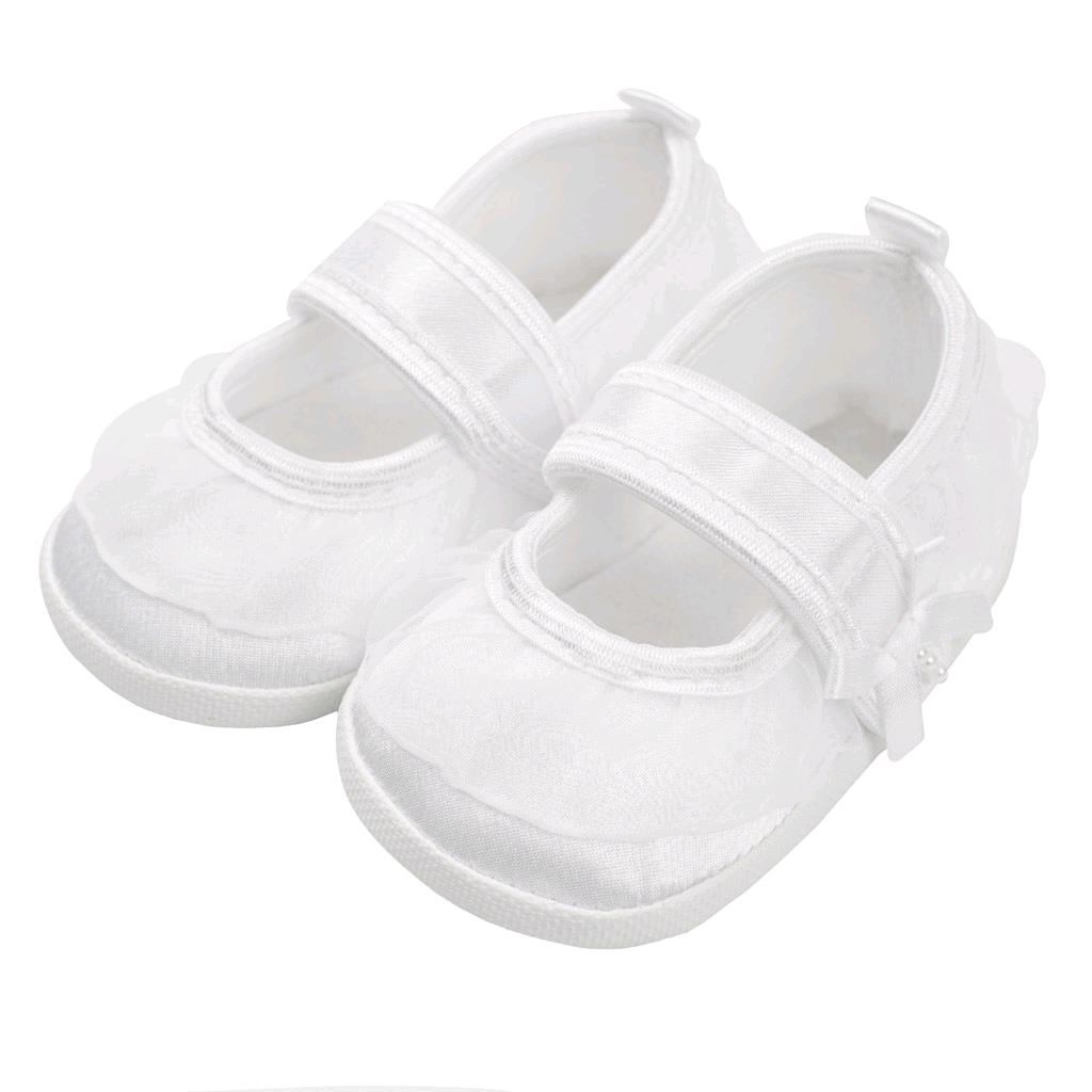 Baba kislányos cipő New Baby szatén fehér 6-12 h