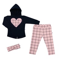 3-részes lányos pamut együttes New Baby Cool Girls kék-rózsaszín