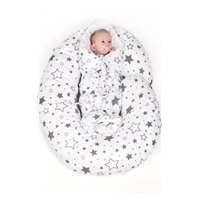 Szoptatós C alakú párnahuzat New Baby XL szürke pöttyös