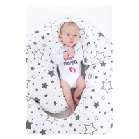 Szoptatós C alakú párnahuzat New Baby XL szürke pöttyös