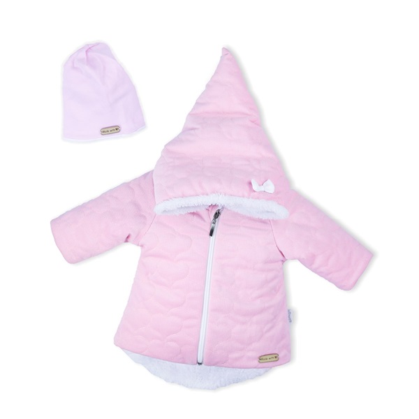 Téli baba kabát sapkával Nicol Kids Winter rózsaszín