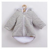 Téli baba kabát sapkával Nicol Kids Winter szürke