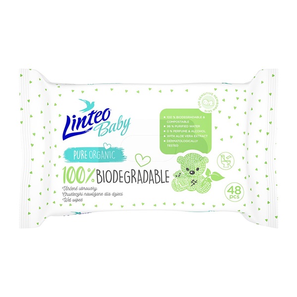 LINTEO Baby 100% biológiailag lebontható 48 db