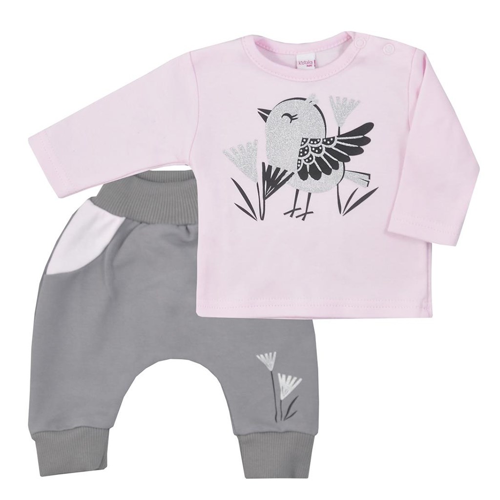 Baba pamut melegítő nadrág és póló Koala Birdy rózsaszín