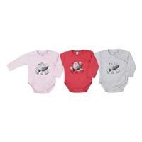 Baba pamut áthajtós patentos body Koala Birdy szürke