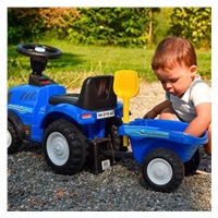 Gyerek jármű traktor utánfutóval és szerszámokkal Baby Mix New Holland kék