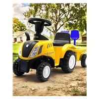 Gyerek jármű traktor utánfutóval és szerszámokkal Baby Mix New Holland sárga