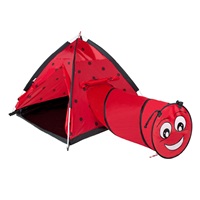 Gyermek sátor Baby Mix Katica alagúttal piros