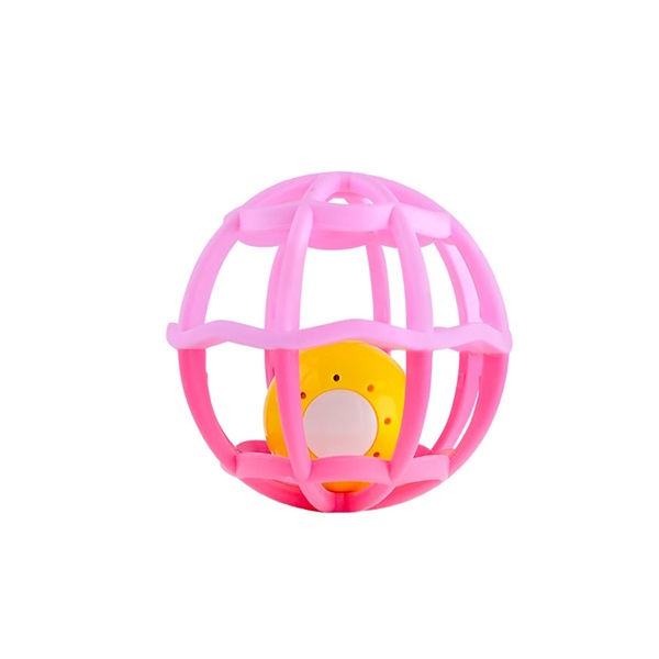 Interaktív világító és zenélő csörgő Labda Baby Mix rózsaszín