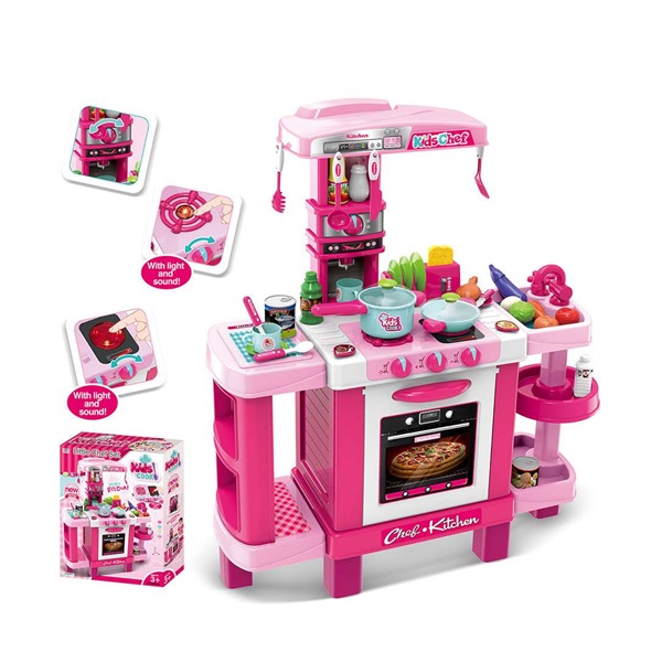 Baby Mix játékkonyha kis szakács + kiegészítők rózsaszín