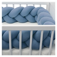 Védő fonott rácsvédő kiságyba muszlin New Baby kék