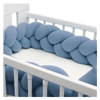 Védő fonott rácsvédő kiságyba muszlin New Baby kék