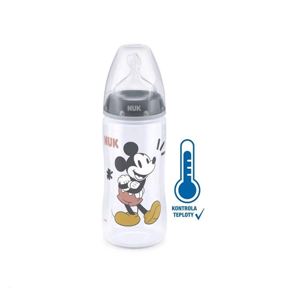 Baba tanuló itatópohár NUK Disney Mickey hőmérséklet jelzővel 300 ml szürke