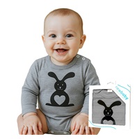 Csecsemő body hossú ujj New Baby Állat Nyuszi szürke