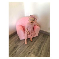 Gyermek fotel Velvet New Baby Szívecskék rózsaszín