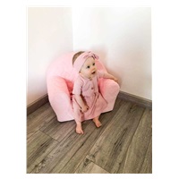 Gyermek fotel Velvet New Baby Szívecskék rózsaszín