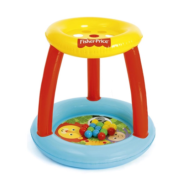 Gyerek felfújható játszóközpont Fisher-Price interaktív lyukakkal a labdáknak