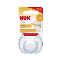 NUK Star baba cumi latex 0–6 h, kék