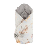 Kétoldalas pólya Minka New Baby 75x75 cm alvó állatok szürke