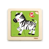 Fa képes kirakó puzzle Viga 4 db Zebra
