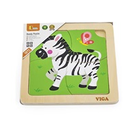 Fa képes kirakó puzzle Viga 4 db Zebra