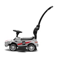 Zenélő bébitaxi vezetőrúddal Baby Mix RACER fehér (a csomagolás sérült)