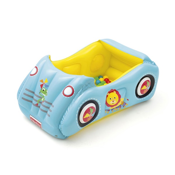 Gyermek felfújható autó Fisher-Price labdákkal 119x79x51 cm