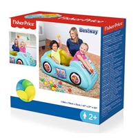 Gyermek felfújható autó Fisher-Price labdákkal 119x79x51 cm